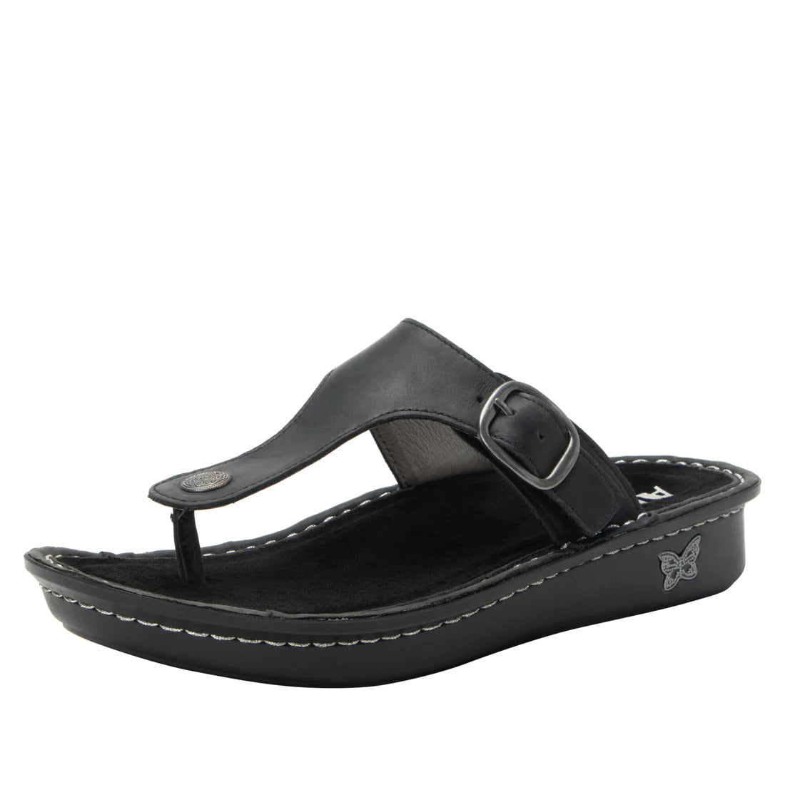 Alegria Vella Comfort Sandals Slip On Ladies Shoes - Oiled Black-0