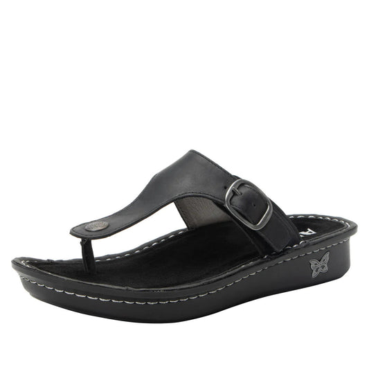 Alegria Vella Comfort Sandals Slip On Ladies Shoes - Oiled Black-0