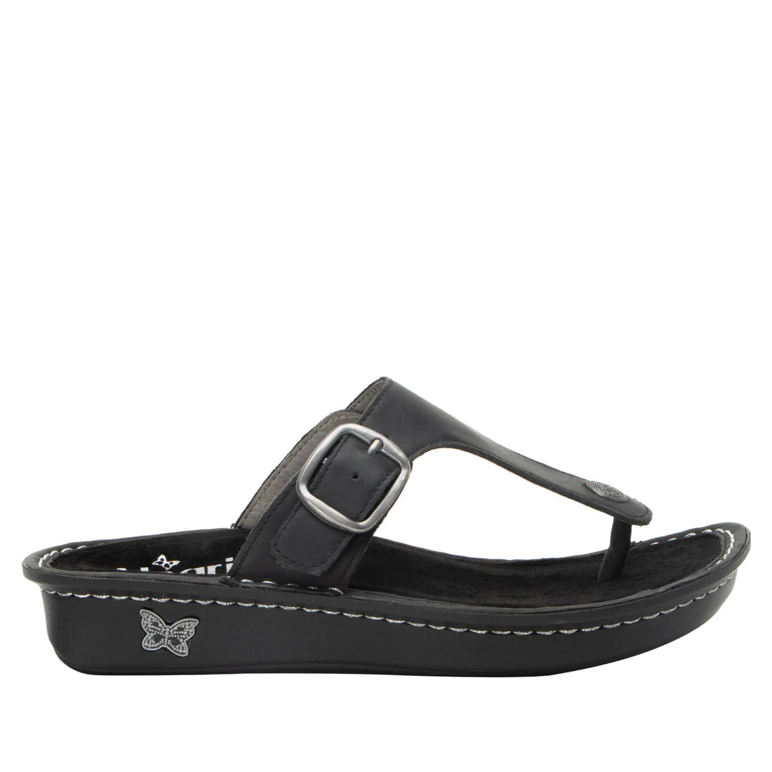 Alegria Vella Comfort Sandals Slip On Ladies Shoes - Oiled Black-3