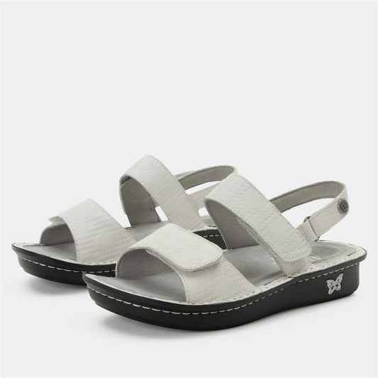 ALEGRIA Verona Sandals Shoes Womens Work Working Slip On in Basketry White-0