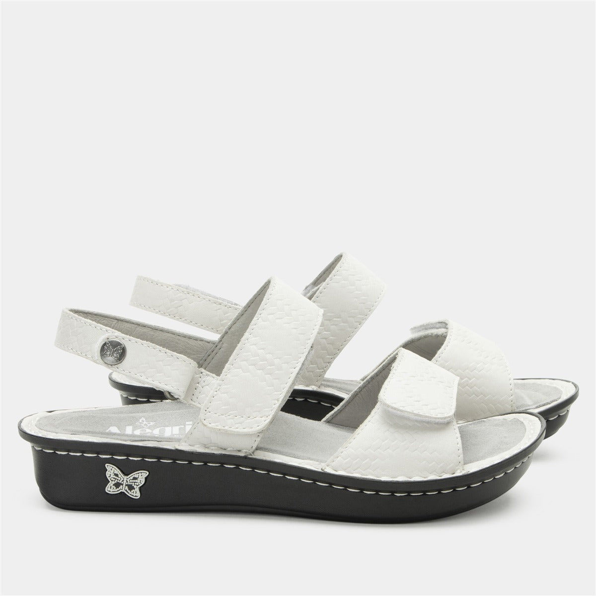 ALEGRIA Verona Sandals Shoes Womens Work Working Slip On in Basketry White-3