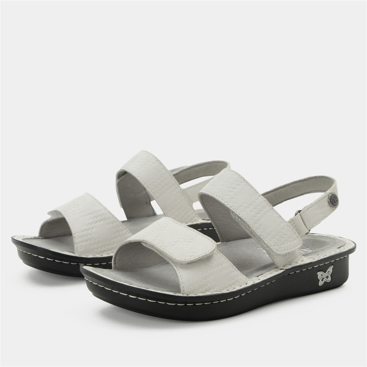 ALEGRIA Verona Sandals Shoes Womens Work Working Slip On in Basketry White-1