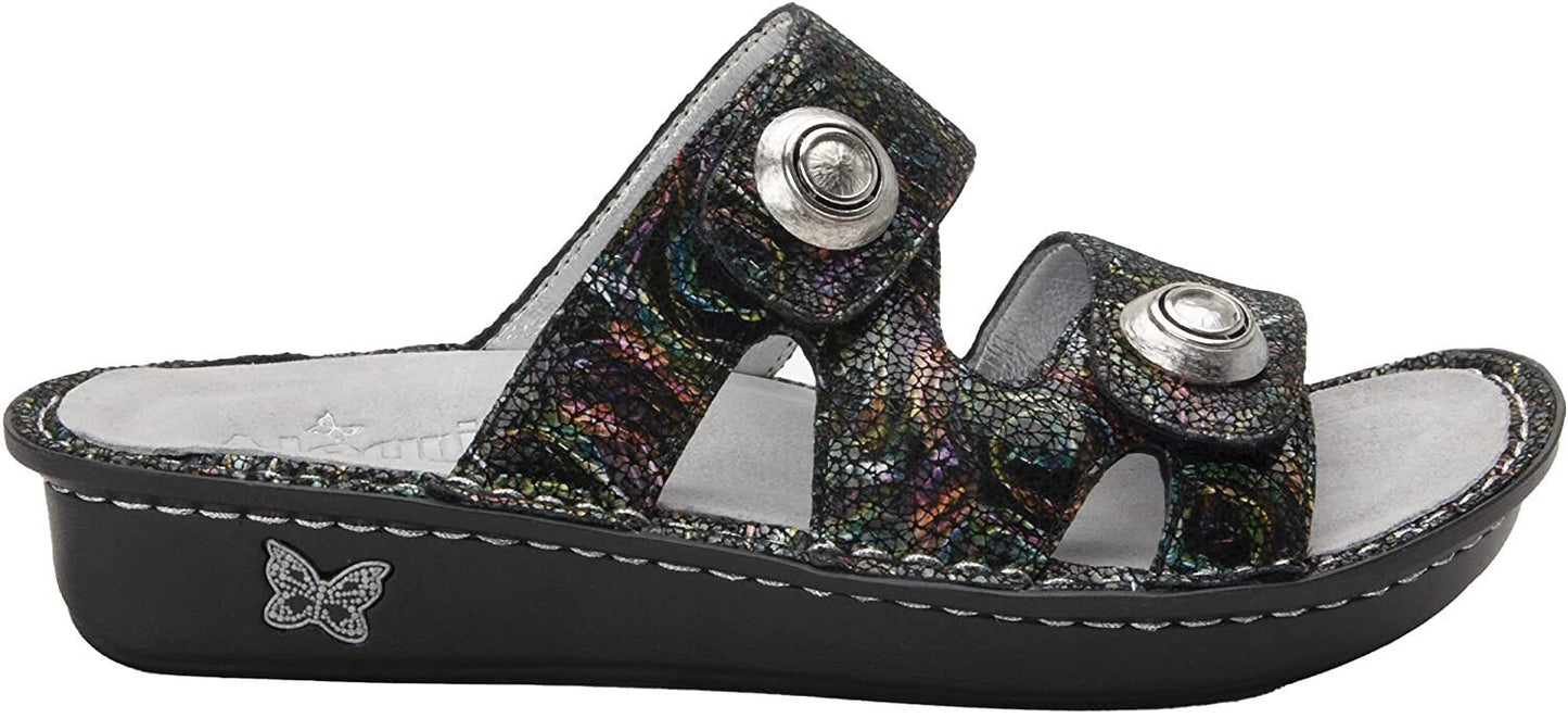 Alegria Womens Leather Violette Sandals Summer Slip On Slipper Flip Flops - Swirly Curly-4