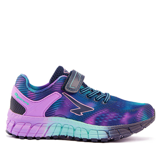 Vivid Multi Girls V Strap Runner - Navy/Violet/Mint-0