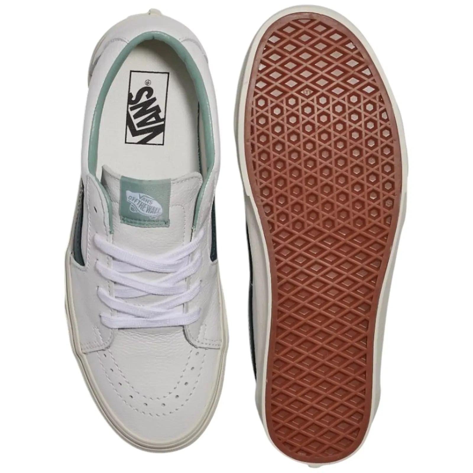 Mens Vans Sk8 Low Premium Leather Green Gables Lace Up Shoes-4
