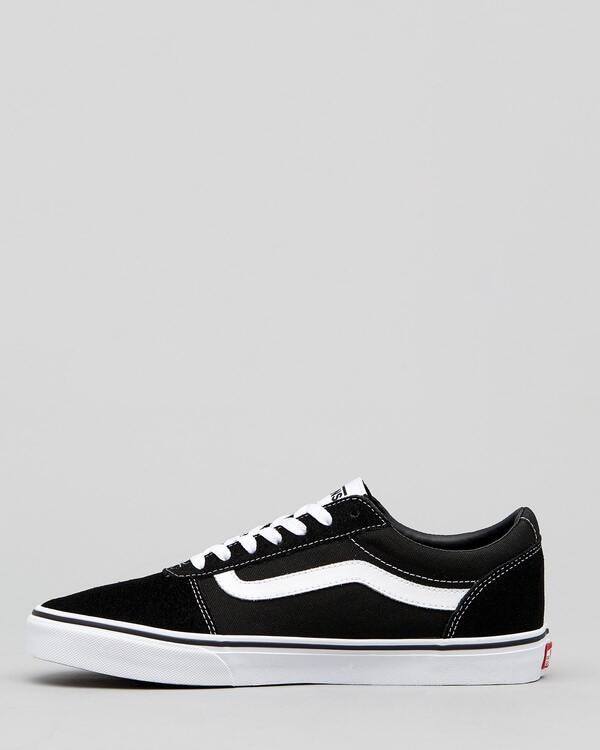 Vans Mens Ward Suede Canvas Sneakers Shoes - Black/White-3