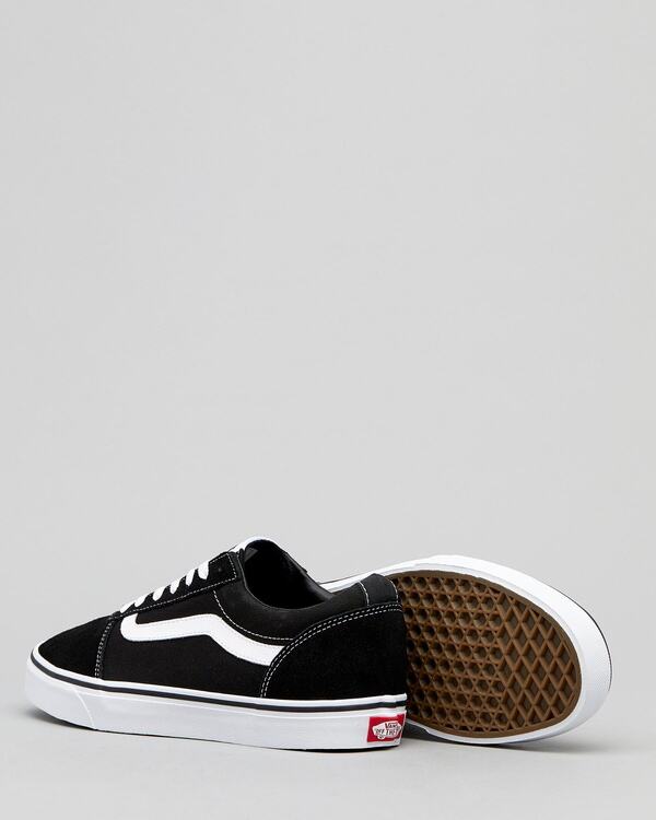 Vans Mens Ward Suede Canvas Sneakers Shoes - Black/White-4