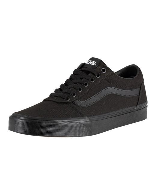 Vans Mens Ward Low Top Skater Sneakers - Black/Black-6