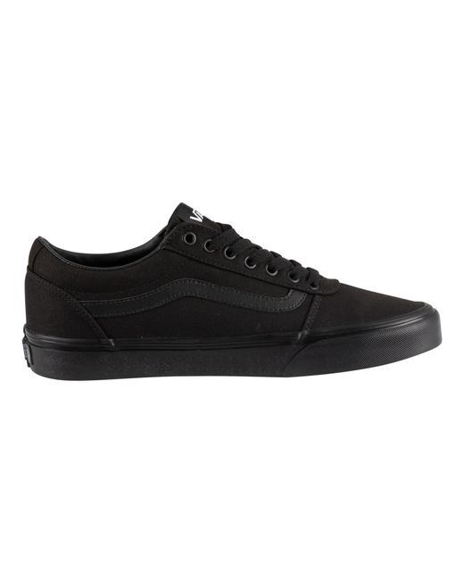 Vans Mens Ward Low Top Skater Sneakers - Black/Black-3