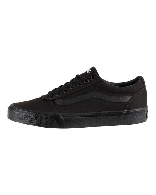Vans Mens Ward Low Top Skater Sneakers - Black/Black-2