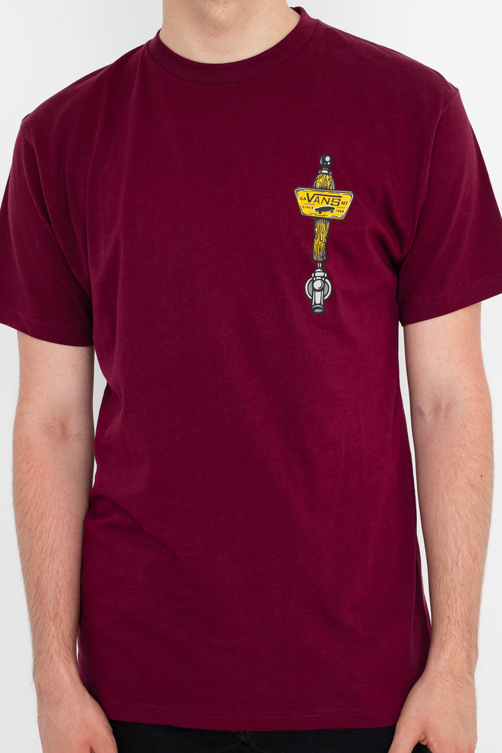 Vans Mens Off The Wall Tavern T-Shirt- Burgundy-6