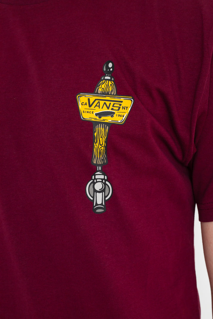 Vans Mens Off The Wall Tavern T-Shirt- Burgundy-4