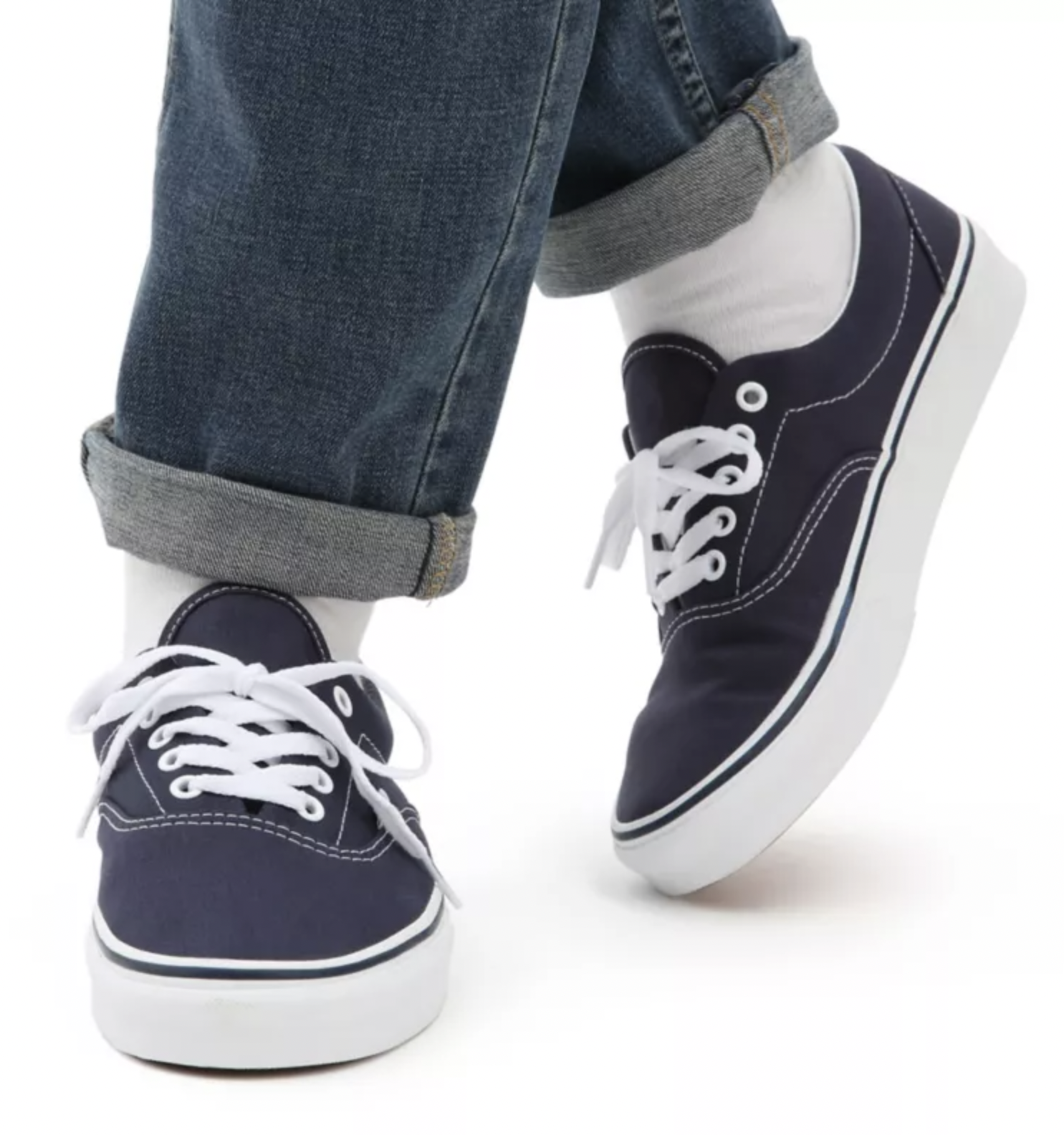 Vans Mens Era Canvas Shoes - Navy (Casual Skateboard Sneakers)-4