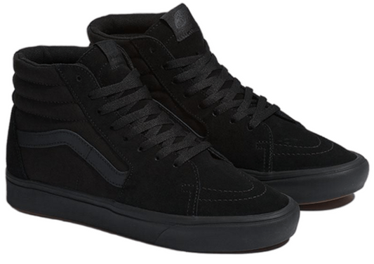 Vans Mens High Top Comfy Cush Sk8-Hi Shoes Boots Sneakers Casual - Black/Black-0