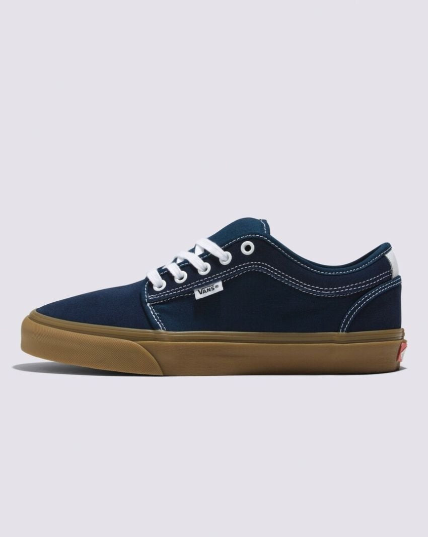 Vans Skate Chukka Low Lace Up Shoes in Dress Blues/Gum-3