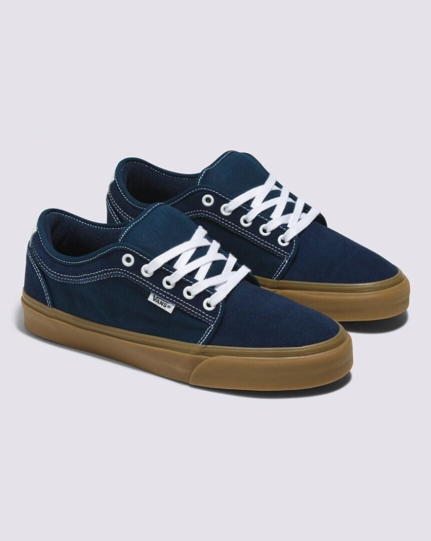 Vans Skate Chukka Low Lace Up Shoes in Dress Blues/Gum-1