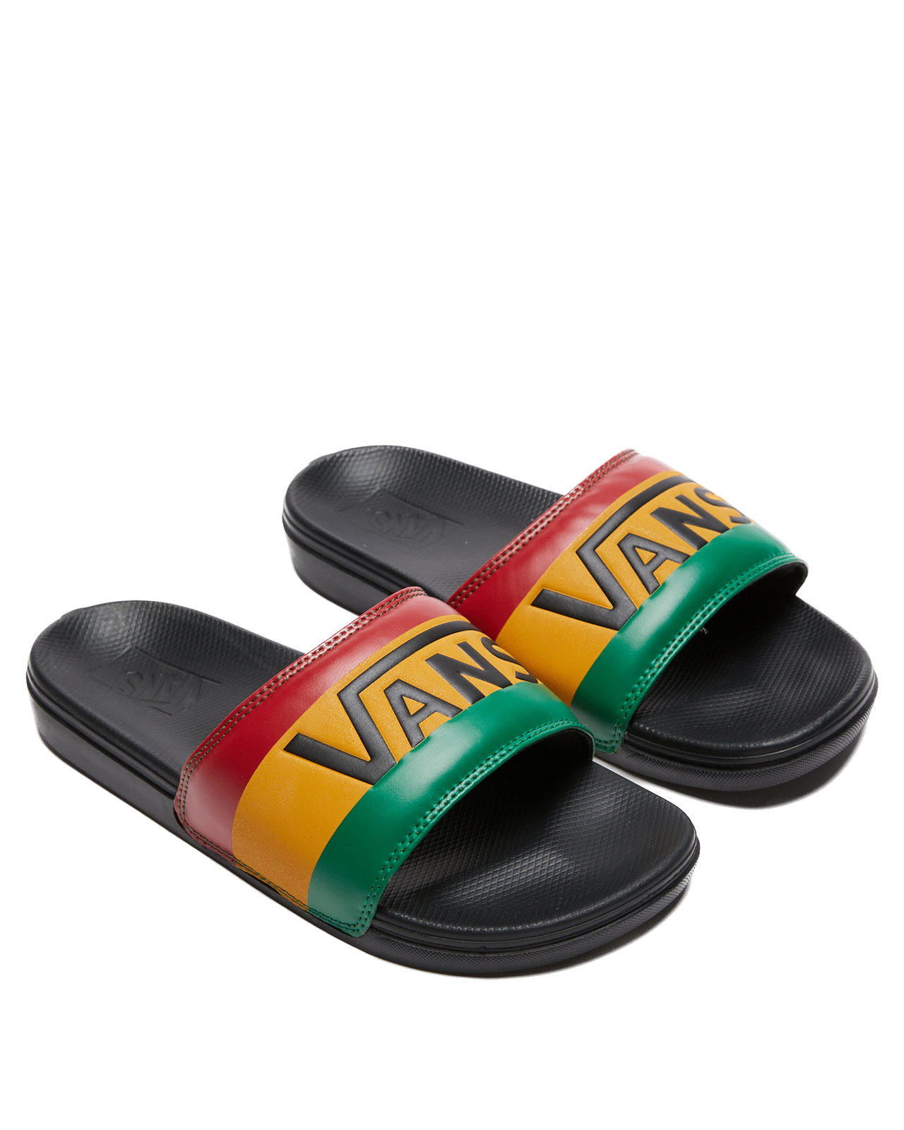 Vans La Costa Slide On Slides Flip Flops Bob Marley Reggae - Rasta Black-1