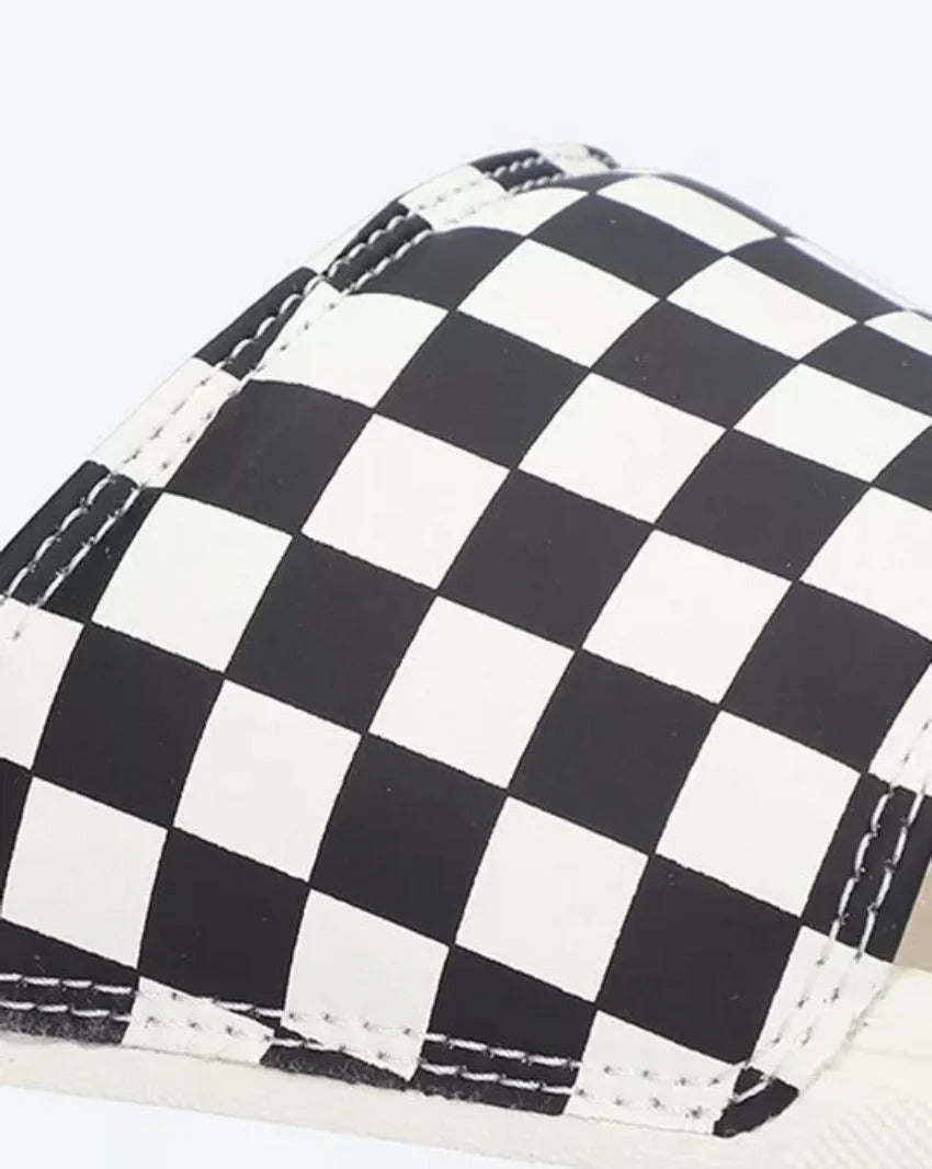 Vans La Costa Slide-On Chess Check Flip Flips Slip On - Black/Mars-3