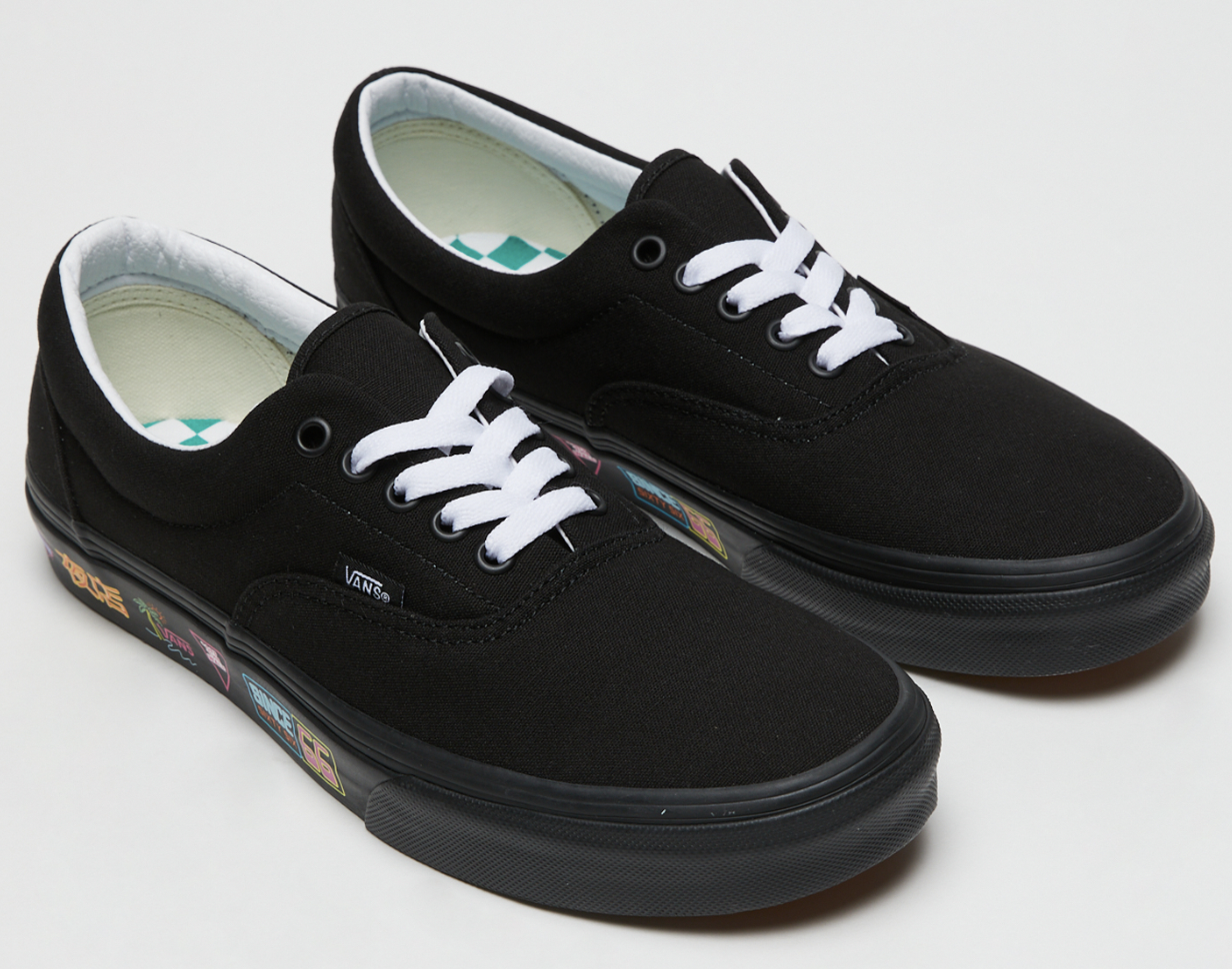 Vans Mens Era Market Canvas Casual Sneakers Shoes Skateboard - Black/Neon-0