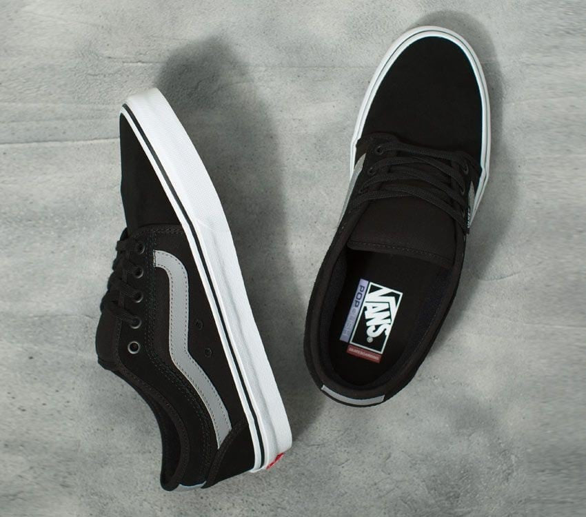 Vans Mens Chukka Low Side Stripe Casual Canvas Shoes Sneakers- Black/Gray/White-4