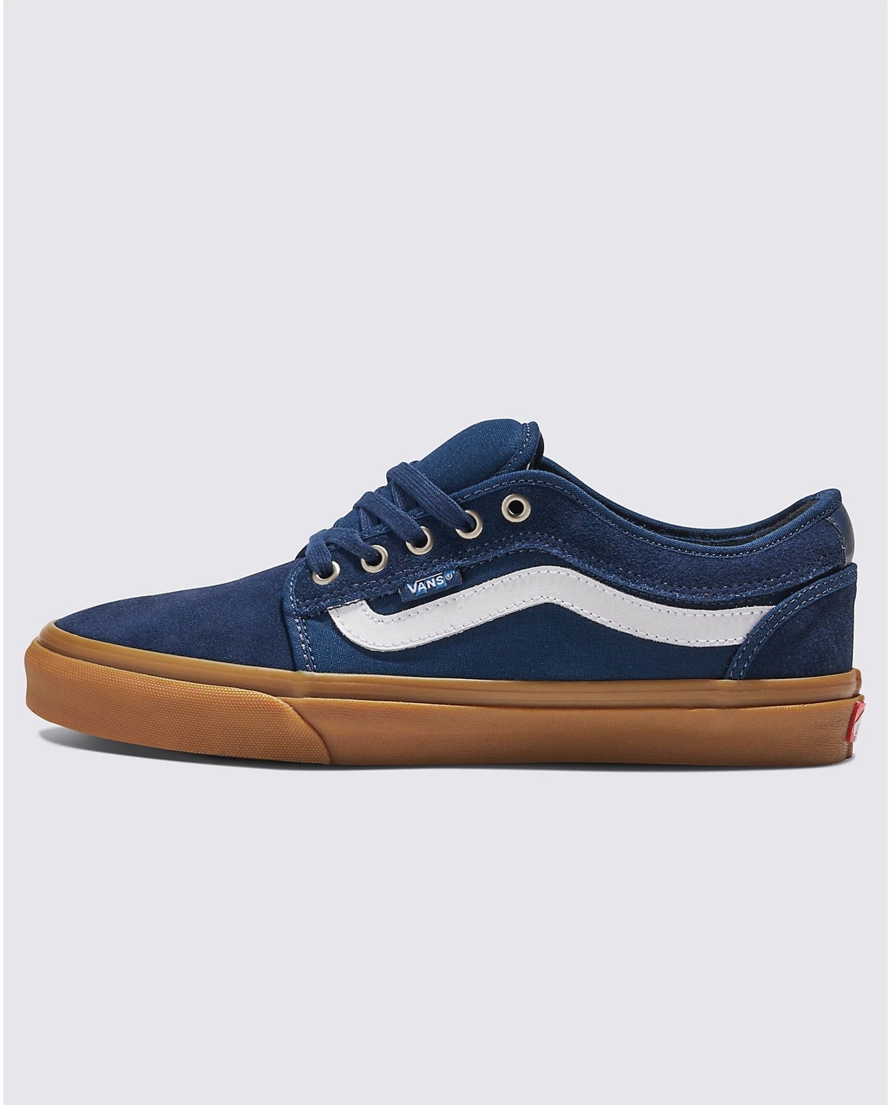 Vans Skate Chukka Low Side Stripe Lace Up Shoes in Dress Blues/Gum-1