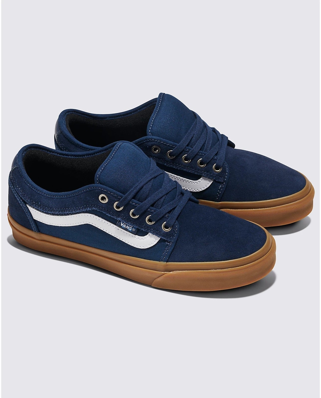 Vans Skate Chukka Low Side Stripe Lace Up Shoes in Dress Blues/Gum-3