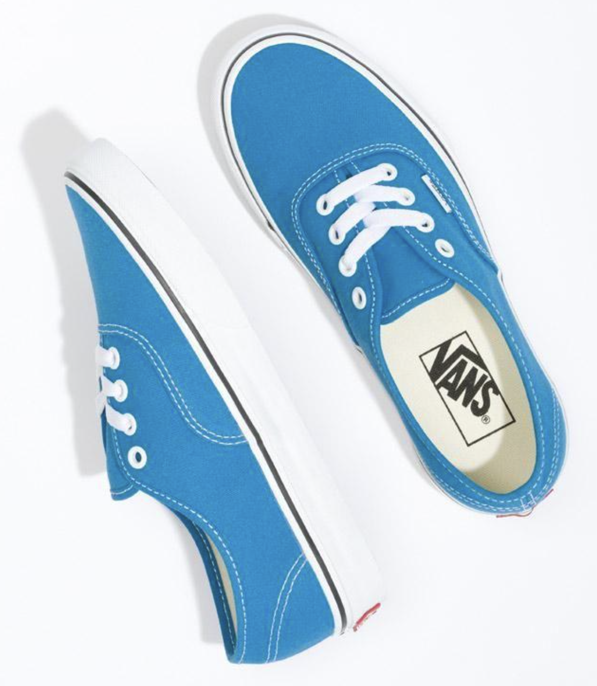 Vans Mens Authentic Canvas Shoes Sneakers Classic Skateboard Casual - Blue-3