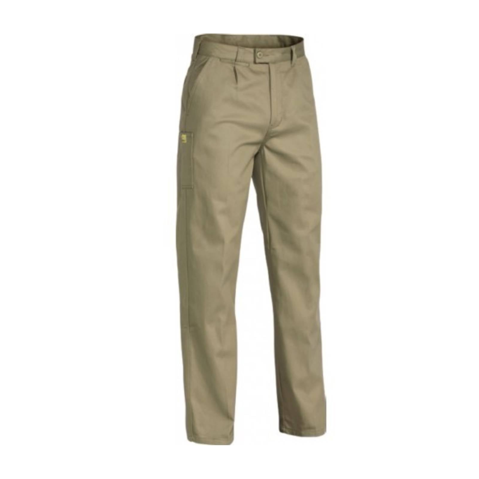 Bisley Mens Insect Protection Drill Work Pants Trousers - Khaki-0