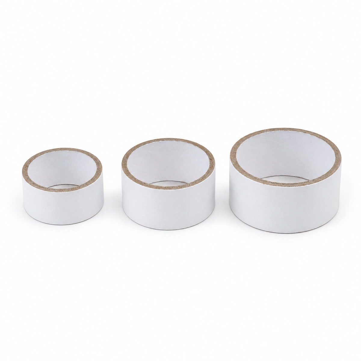 3x Strong Cardboard Paper Tubes for Arts, Crafts, Schools, DIY + More (2cm Length, 30/40/50mm Diameters) in White
