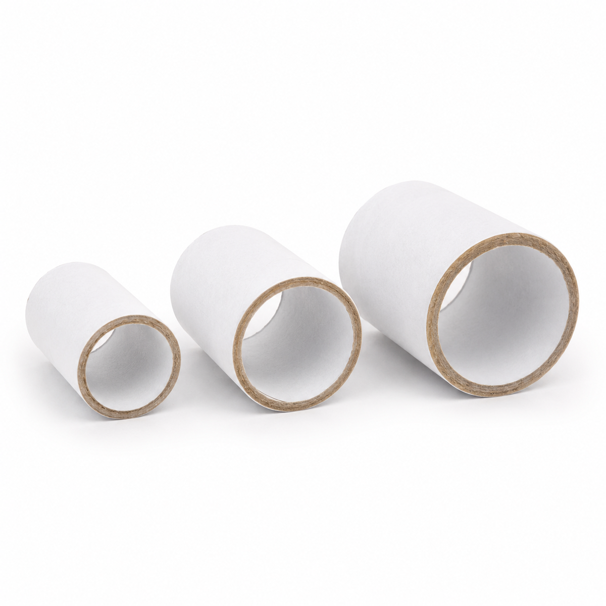 3x Strong Cardboard Paper Tubes for Arts, Crafts, Schools, DIY + More (3cm Length, 30/40/50mm Diameters) in White