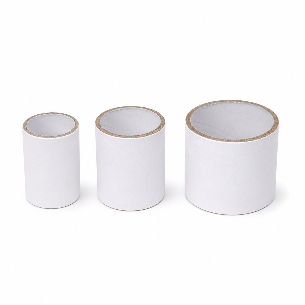 3x Strong Cardboard Paper Tubes for Arts, Crafts, Schools, DIY + More (5cm Length, 30/40/50mm Diameters) in White