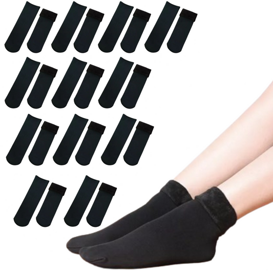 12 Pairs Large Thick Fur THERMAL HEATED SOCKS Warm Winter Work Ski Reversible-0
