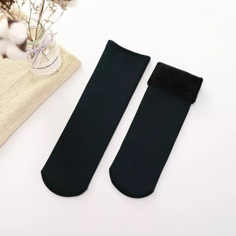 1 Pair Large Thick Fur THERMAL HEATED SOCKS Warm Winter Work Ski Reversible-3