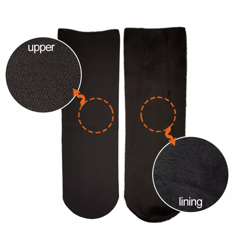 3 Pairs Large Thick Fur THERMAL HEATED SOCKS Warm Winter Work Ski Reversible-3