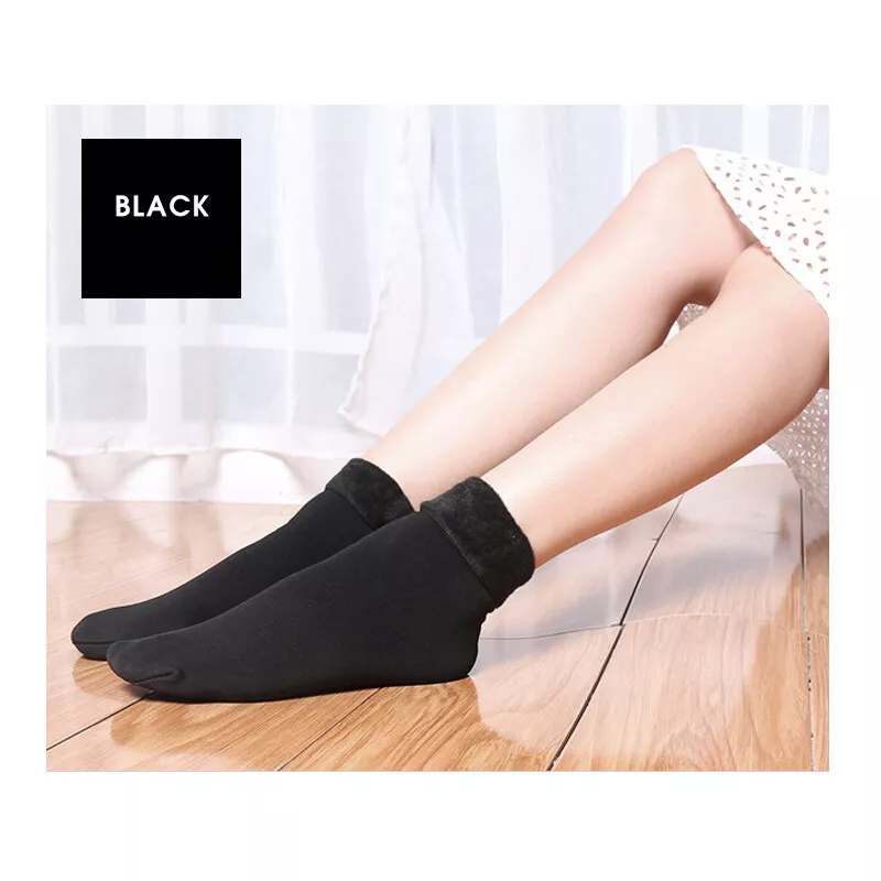 3 Pairs Large Thick Fur THERMAL HEATED SOCKS Warm Winter Work Ski Reversible-4