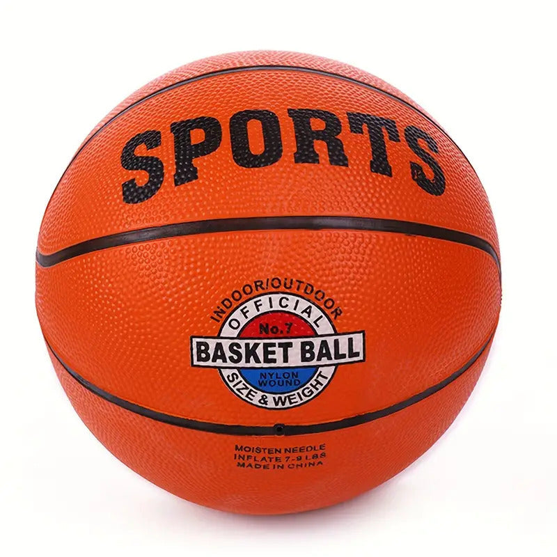Classic Rubber Basketball Training Standard Size Downtown for NBA- Black/Orange-0
