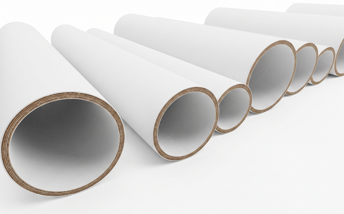 54x Strong Cardboard Paper Tubes for Arts, Crafts, Schools, DIY + More (Assorted Lengths, 30/40/50mm Diameters) in White/Brown