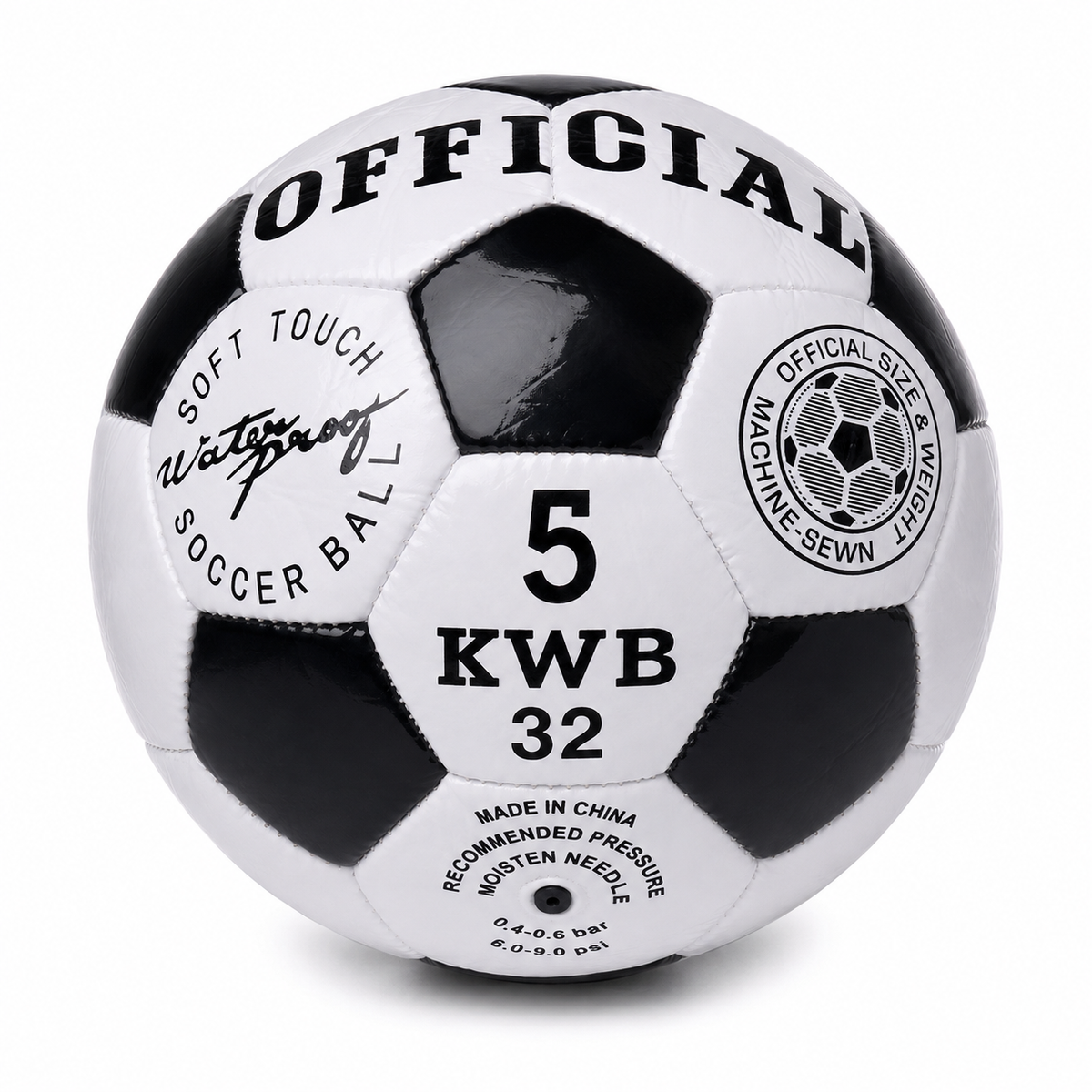 Classic Soccer Ball Football Training Standard Size 5 - Black/White