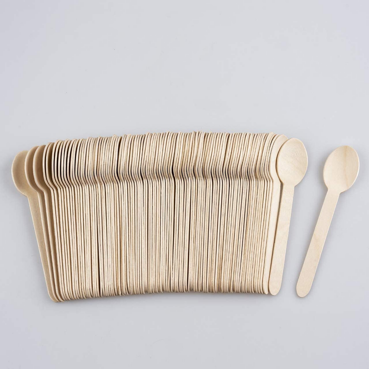 2160x 11cm Small Mini Extra Strong Disposable Wooden Spoons (Bulk)