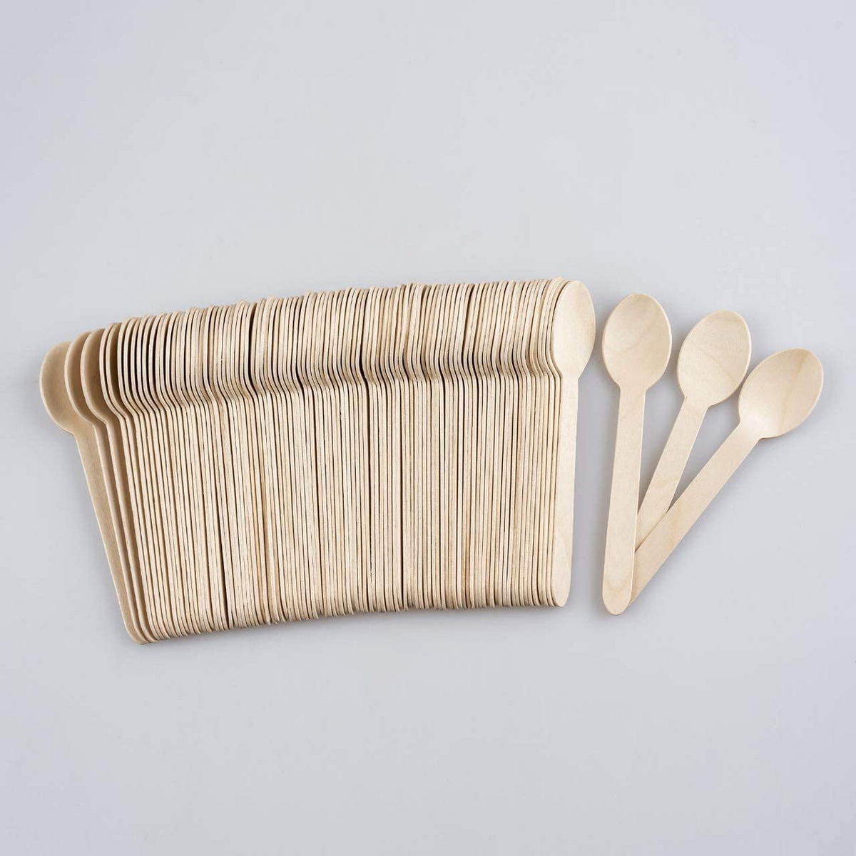 2160x 11cm Small Mini Extra Strong Disposable Wooden Spoons (Bulk)