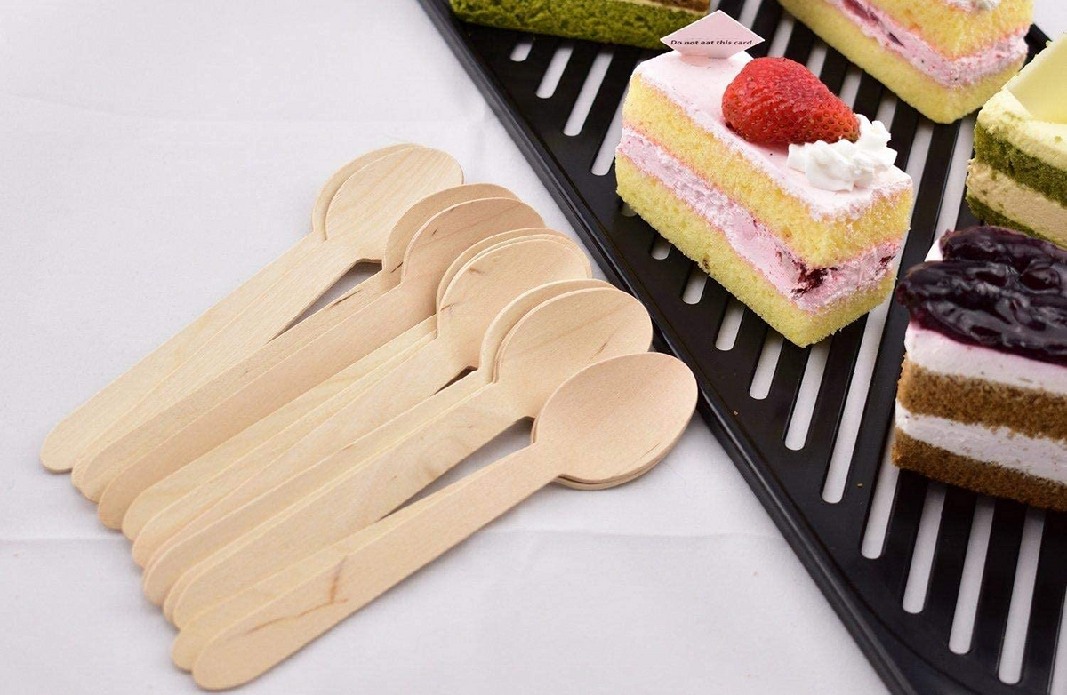 2160x 11cm Small Mini Extra Strong Disposable Wooden Spoons (Bulk)