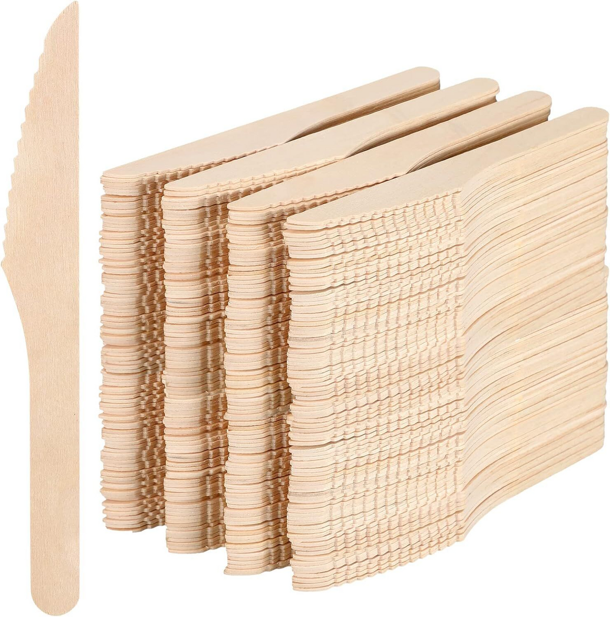 1800x 16.5cm Disposable Wooden Knives Cutlery Knife - Extra Strong (Bulk)