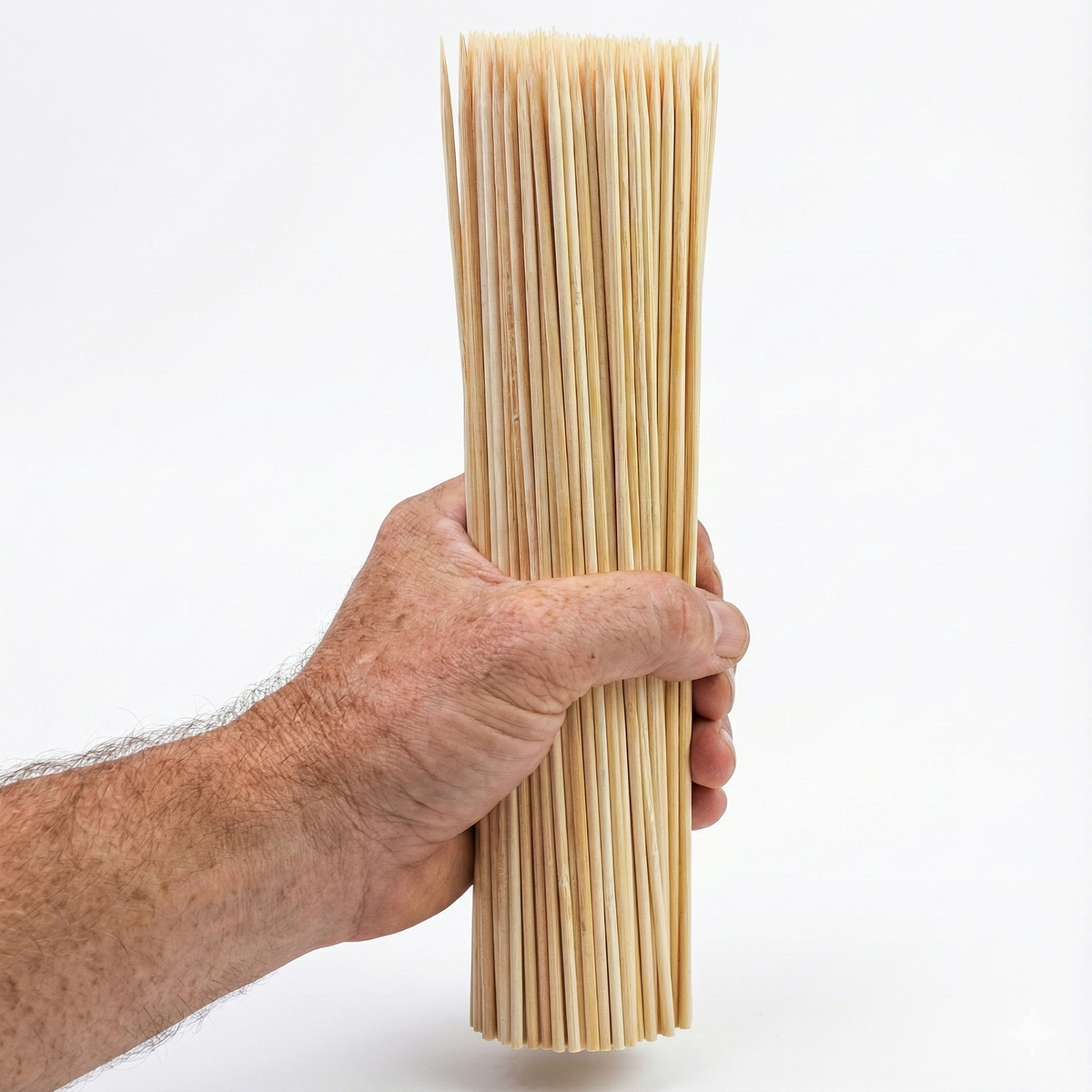 5400x 20cm Bamboo Skewers Disposable Round Wooden Kebab Satay Meat BBQ Stick