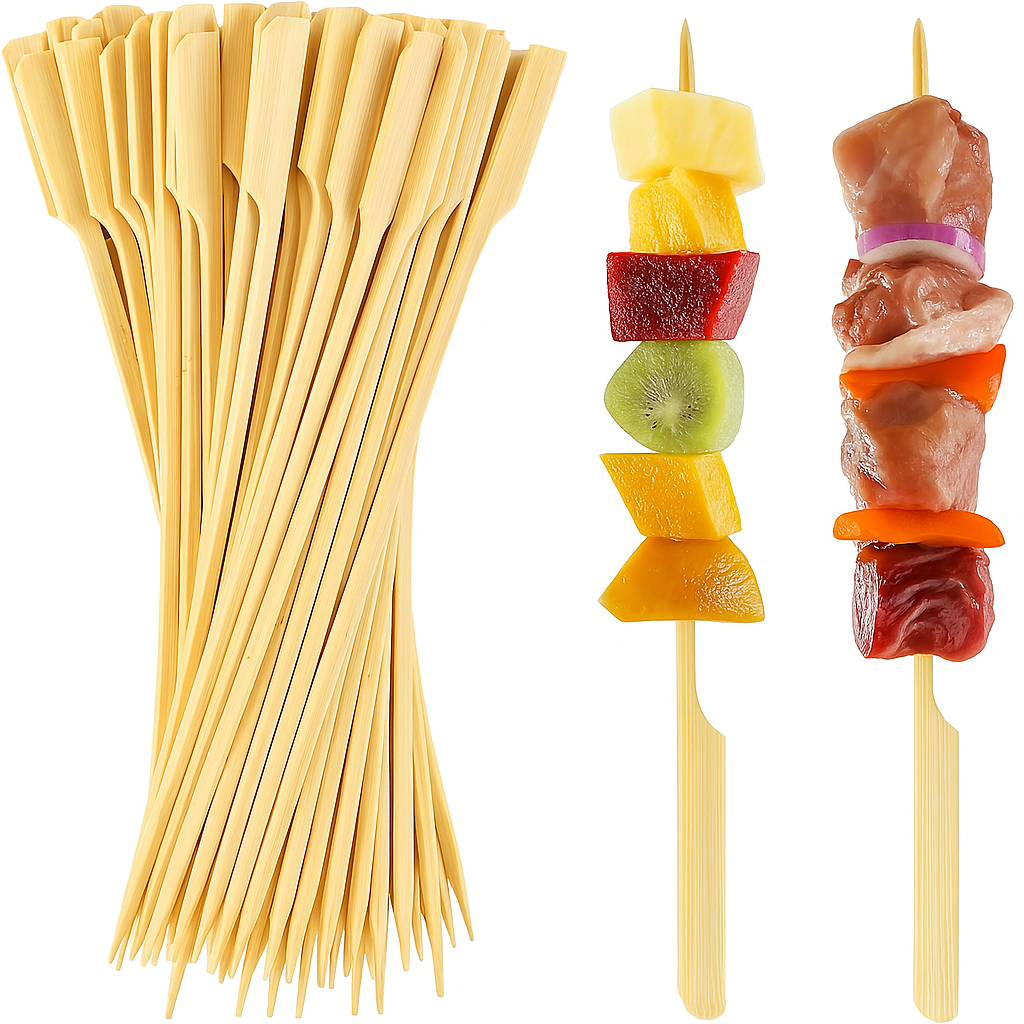 1800pcs Disposable 25cm Bamboo Paddle Skewers Catering Party Finger Food Cutlery