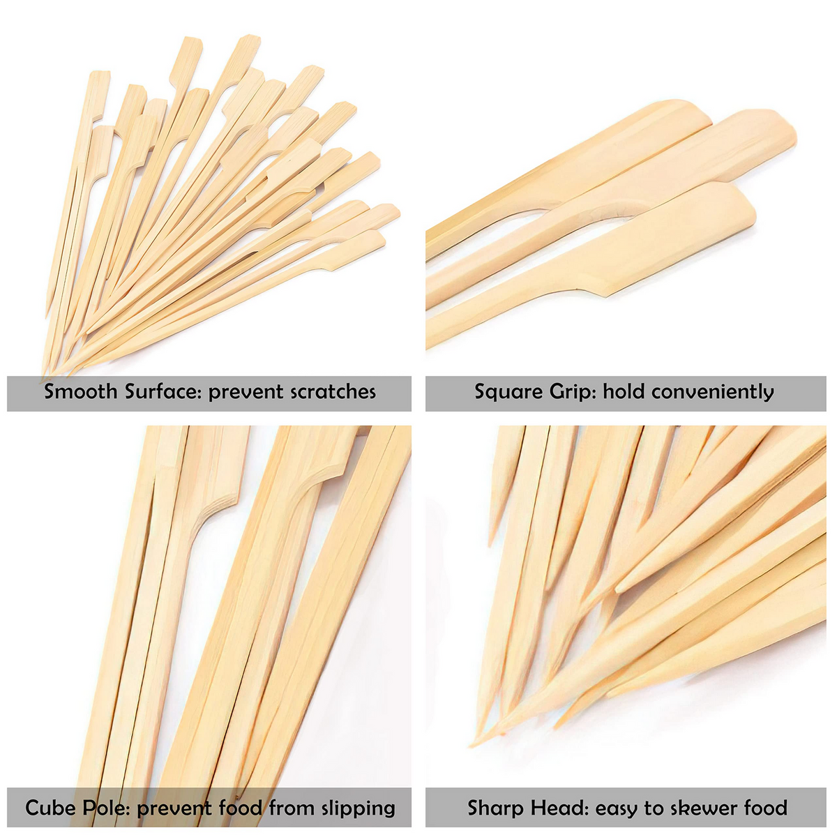 1800pcs Disposable 25cm Bamboo Paddle Skewers Catering Party Finger Food Cutlery