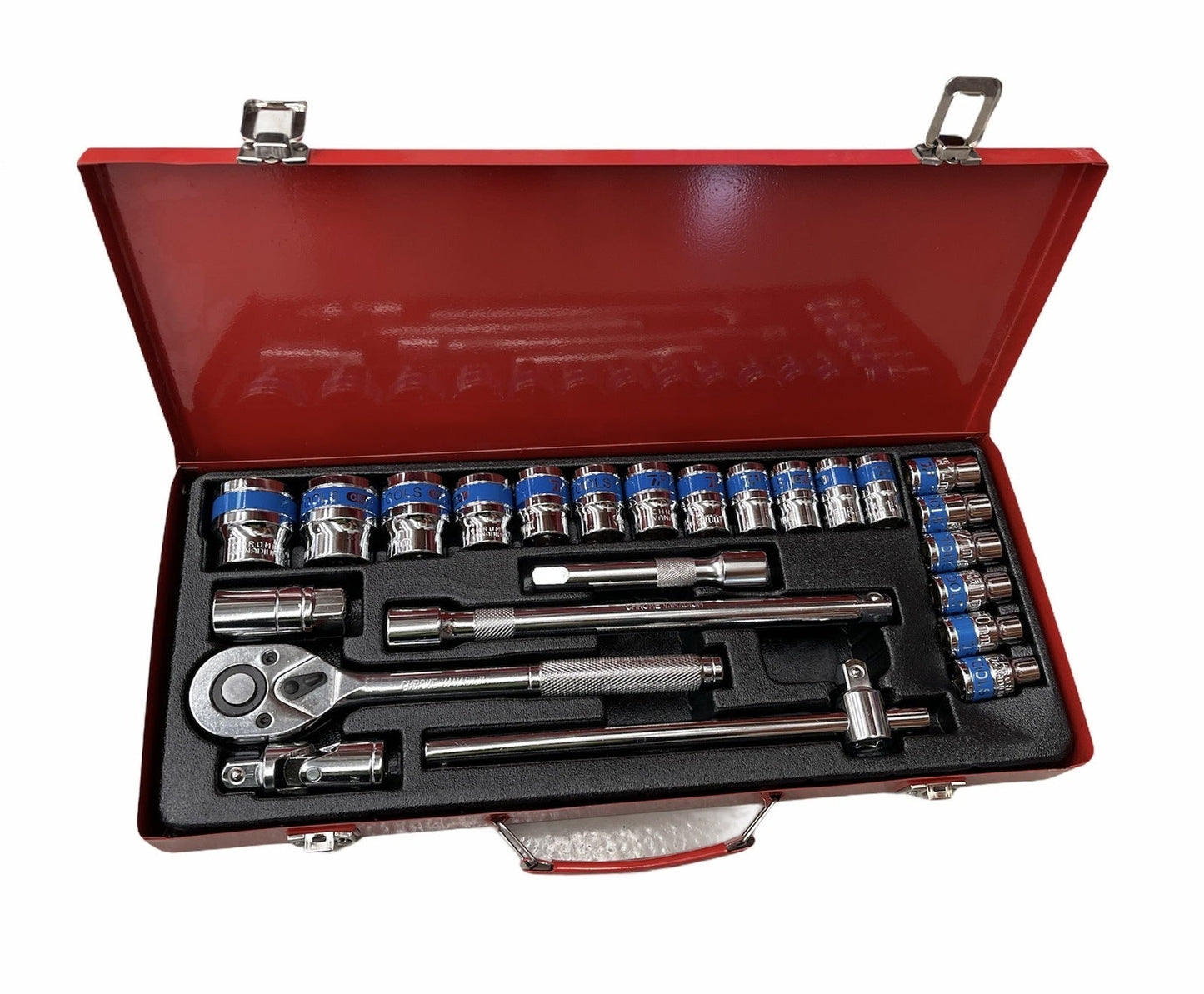 24pcs Ratchet Socket Wrench Set Screwdriver Bits Extension Hex Chrome Vanadium-0