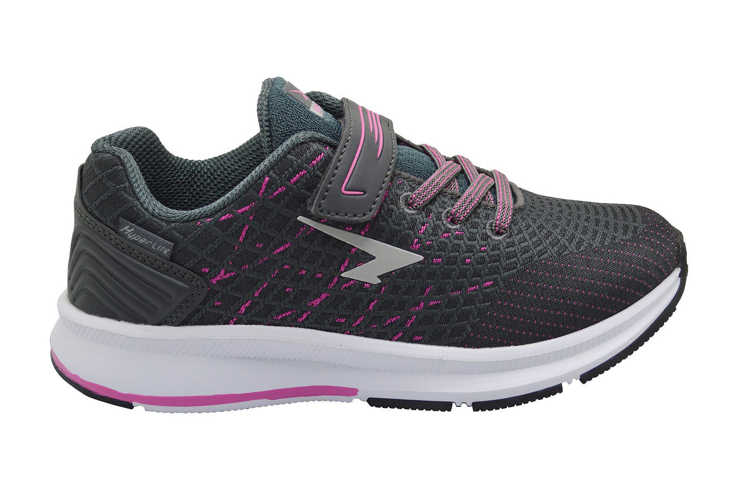 Weave Girls V Strap Runner - Charcoal Fuchsia-0