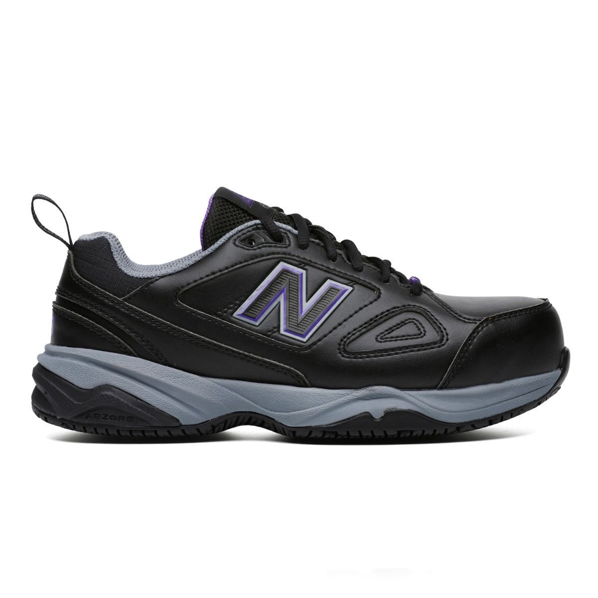 New Balance Womens 627 Steel Cap Toe Safety Shoes Runners Work - Black/Purple-3