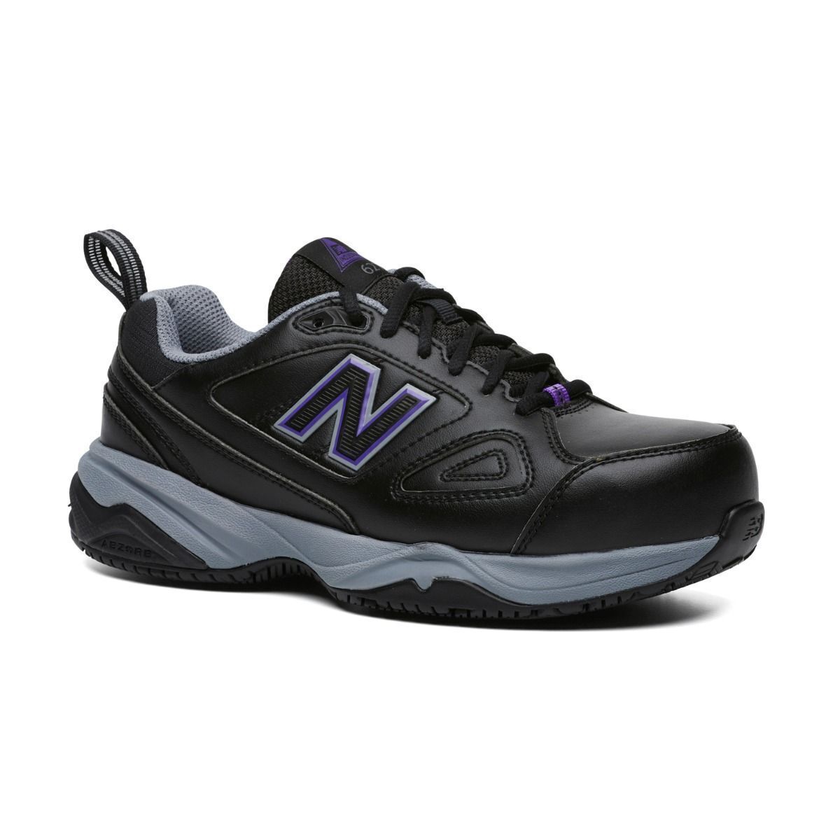 New Balance Womens 627 Steel Cap Toe Safety Shoes Runners Work - Black/Purple-1