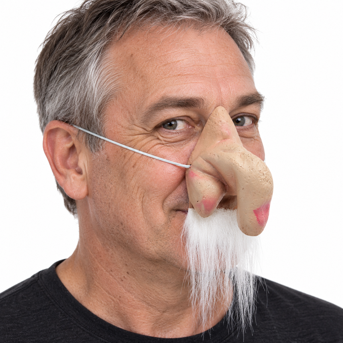 WIZARD NOSE with Moustache Latex Elf Old Man Merlin Costume Halloween Party Ogre
